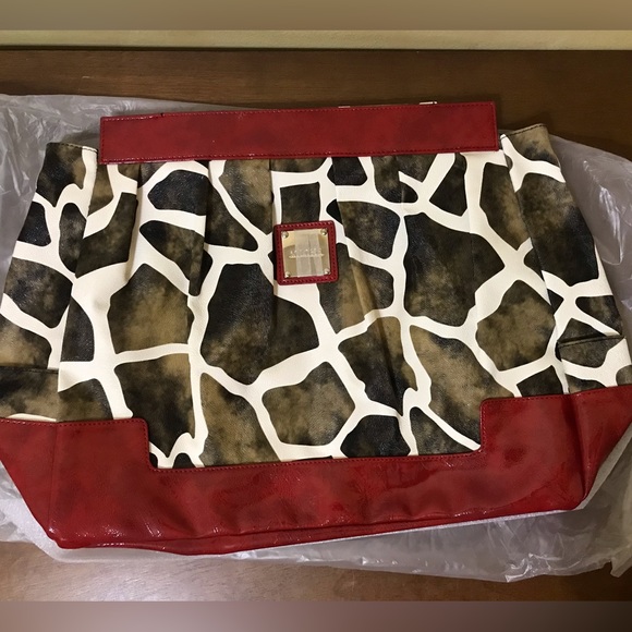 Miche Magnetic Bag Prima, Miche Red Trim Giraffe, SHELL ONLY, Faux Leather - Picture 4 of 7